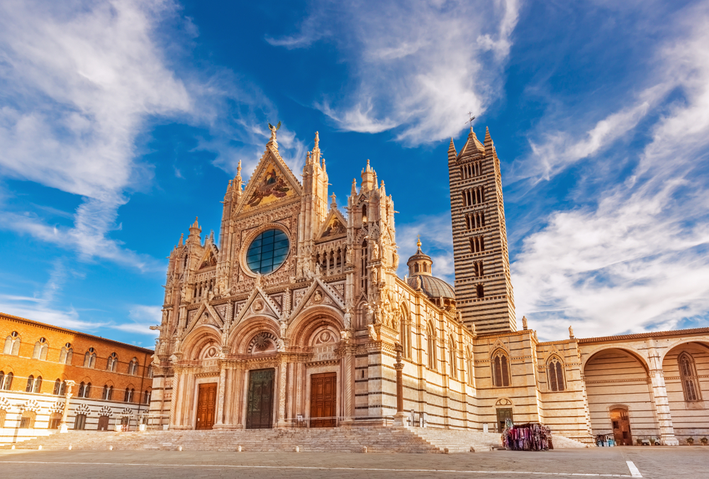 Gorgeous Duomo in Siena, Italy on your Tuscany road trip.