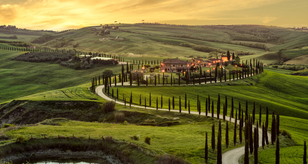 rolling hills in Tuscany Italy