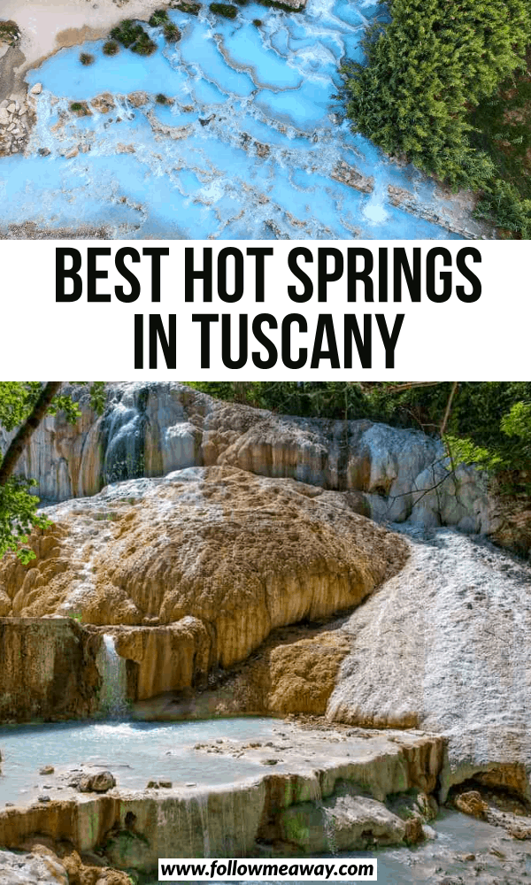 two photo examples of the best hot springs in Tuscany 
