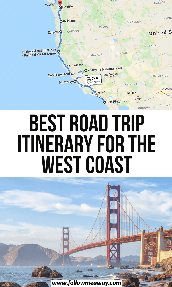 west coast america travel itinerary