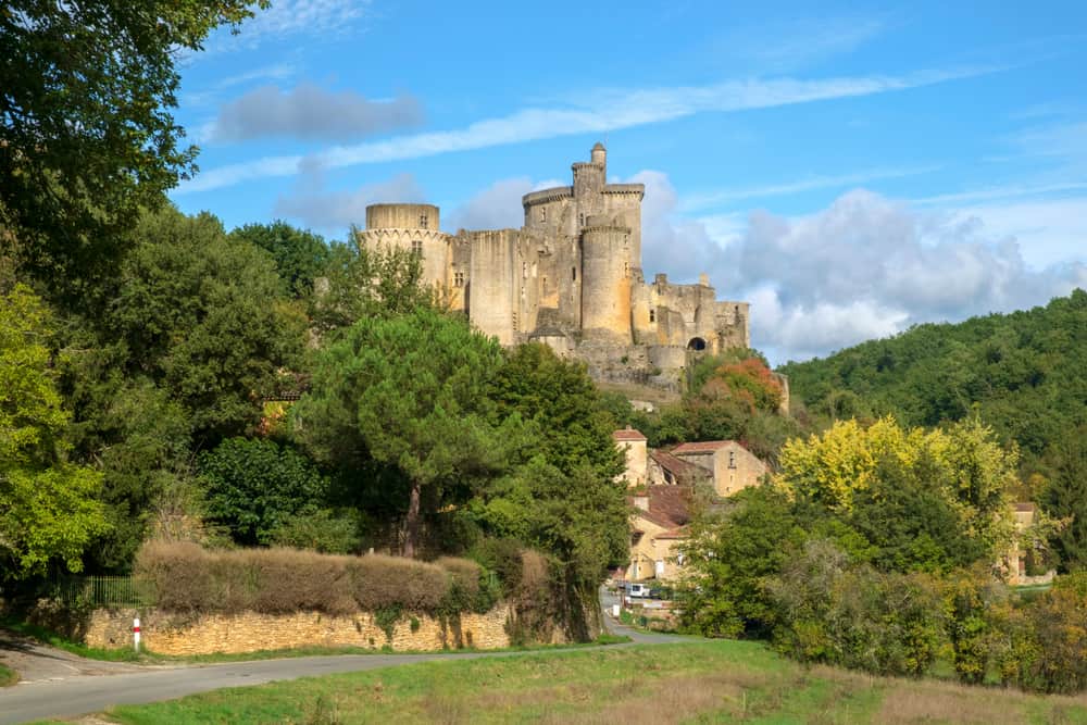 The impressive ruins of Chateau de Bonaguil castle in france