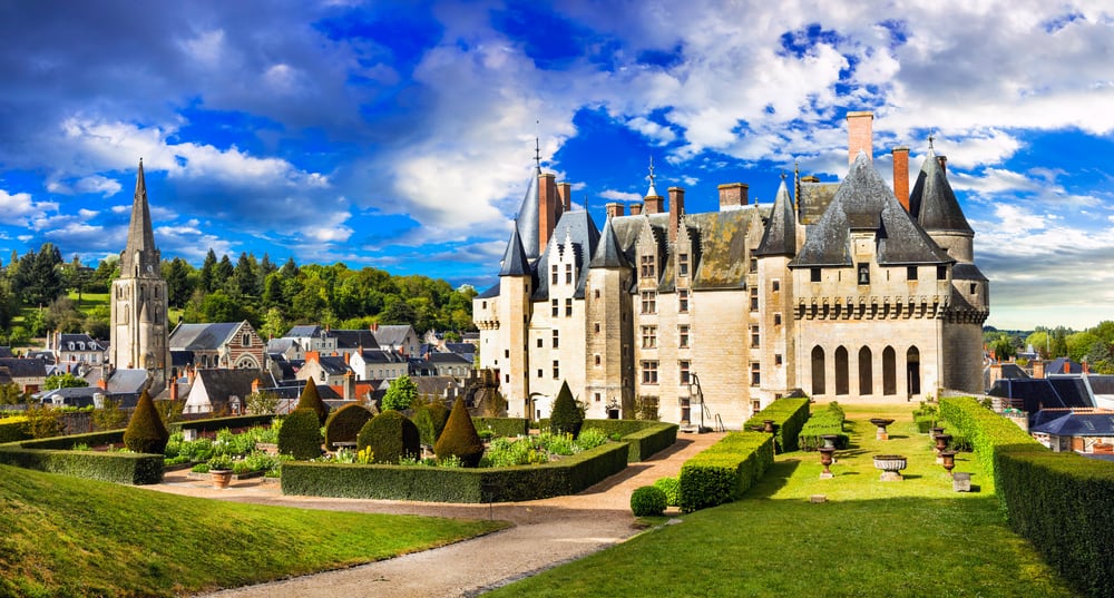a beautiful view of Chateau de Langeais castle in france