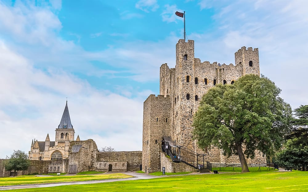 Rochester Castle is one of the prettiest castles near London