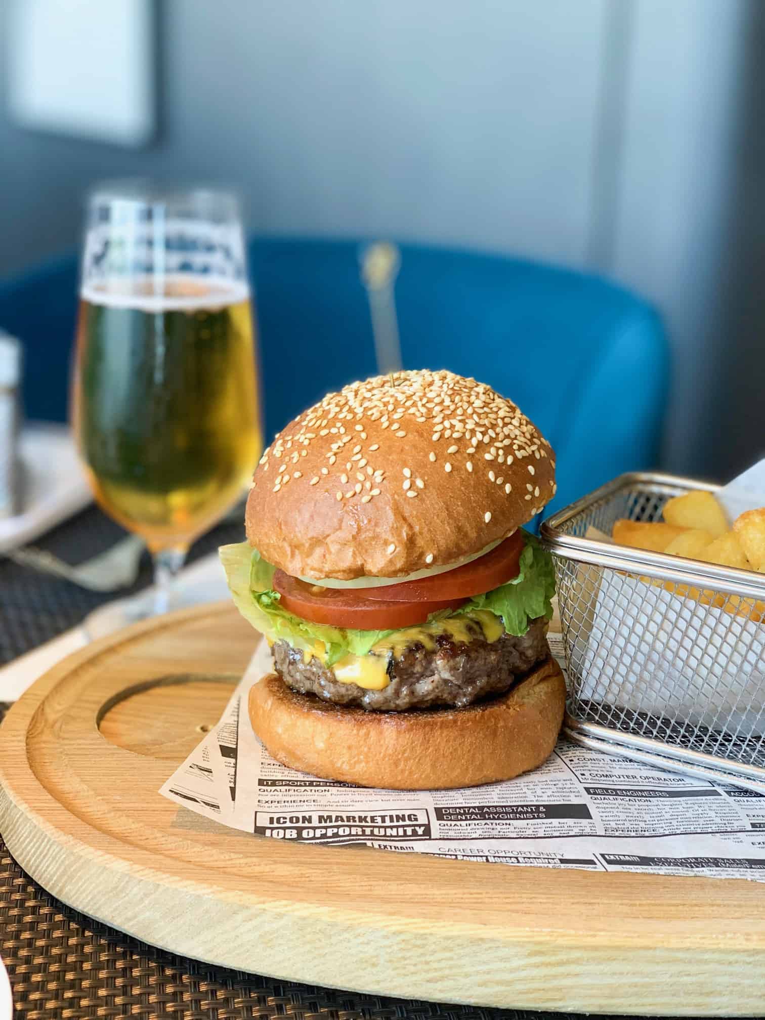 amazing burger and fries for lunch