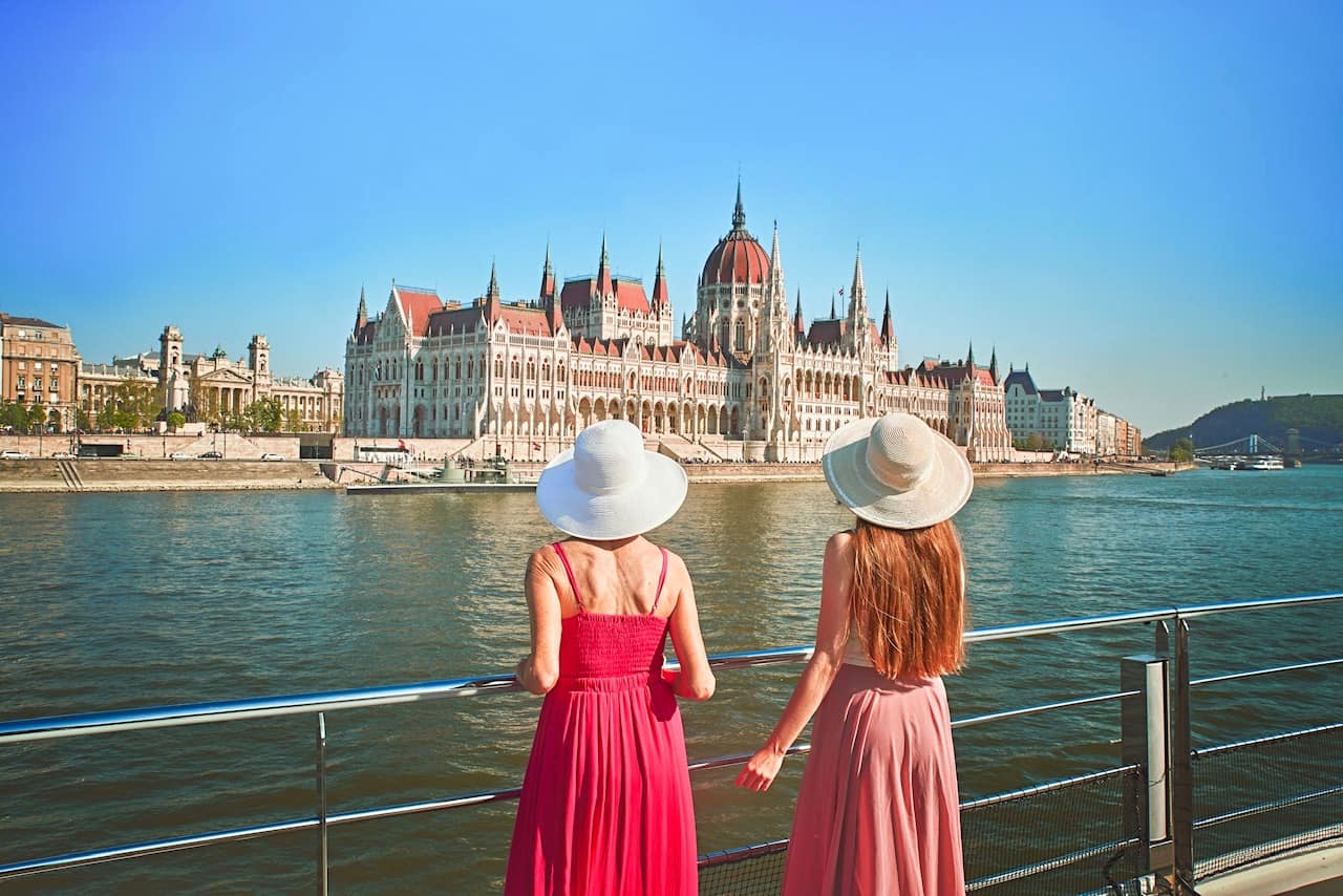 view while sailing through Budapest