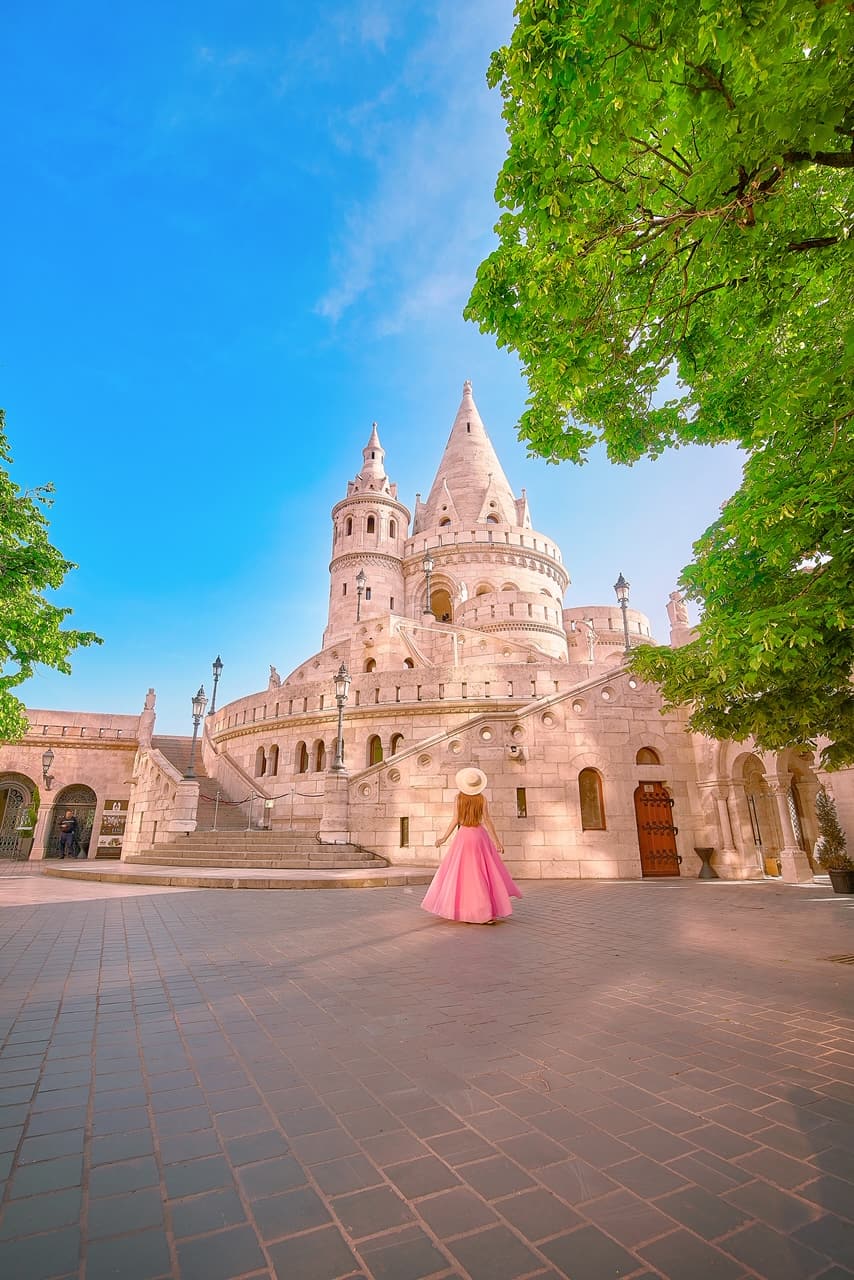 gorgeous large turret in Budapest Hungary at Fisherman's Bastion