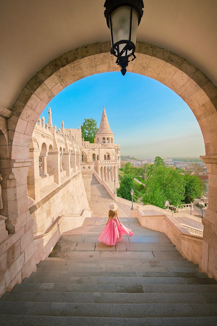 a classic view of Budapest hungary from Fisherman's Bastion