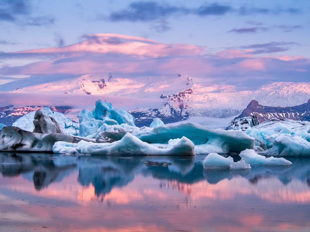 Jökulsárlón Glacier Lagoon in Iceland in December