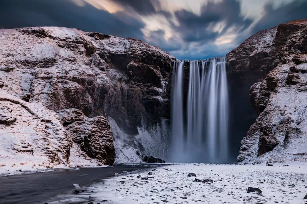 Skogafoss in Iceland in December