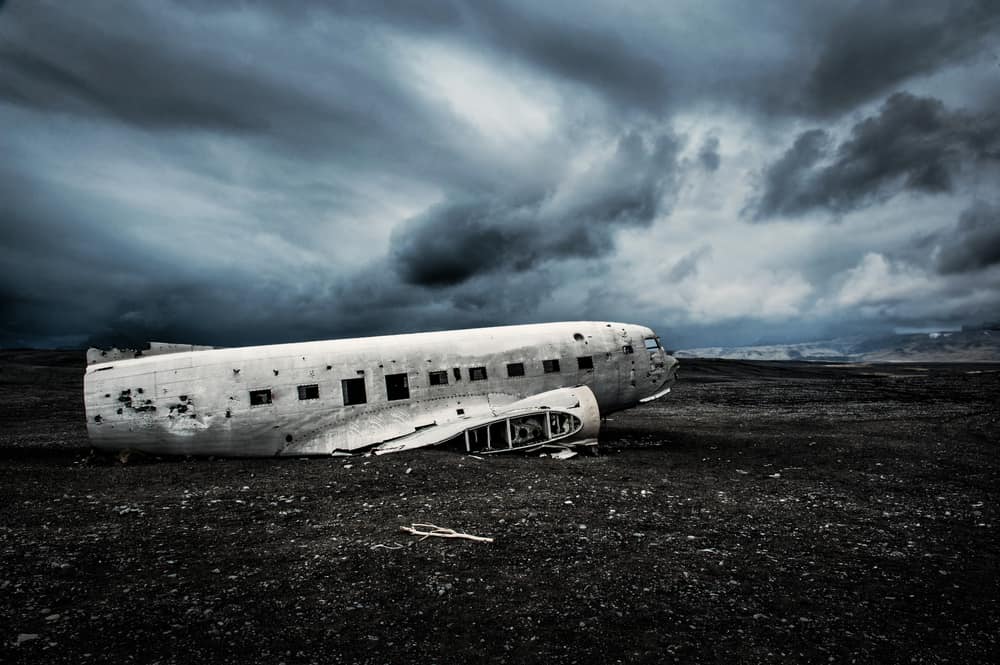 stormy skies over the Iceland plane crash