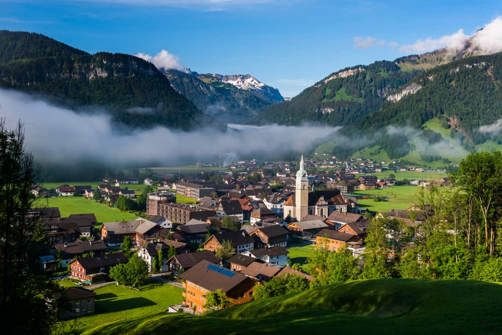 landscape view bezau austria