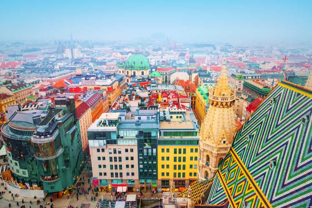 overhead colorful view austria