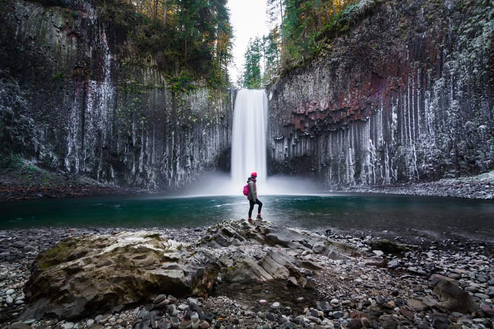 one of the more hidden waterfalls in Oregon Abiqua Falls affords more privacy