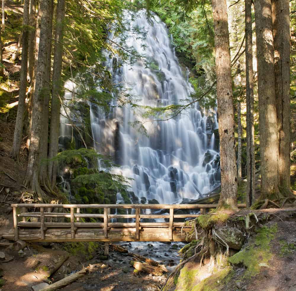 for a bit of a longer hike and one of the most beautiful waterfalls in Oregon visit Ramona Falls
