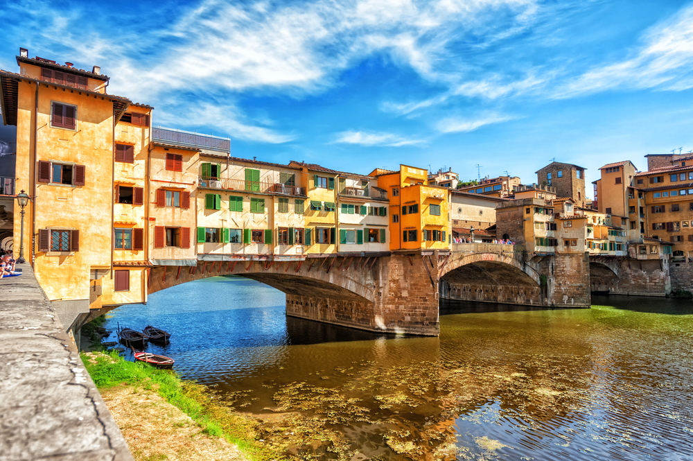 Colorful Ponte Vecchio in Florence during 10 days in Italy itinerary.