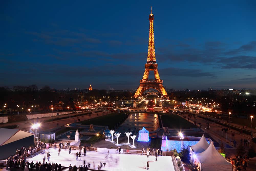 try going ice skating during christmas in paris