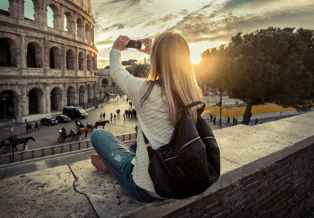 Taking photos of iconic monuments in Rome is a must, so don't forget a portable charger on your Europe Packing List! 