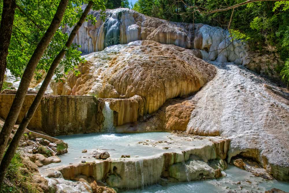 The calcium build up near the thermal springs of Bagni San Filippo make it a famous hot spring in Tuscany!