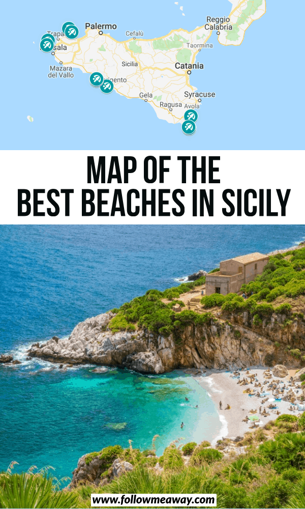 map of the best beaches in sicily
