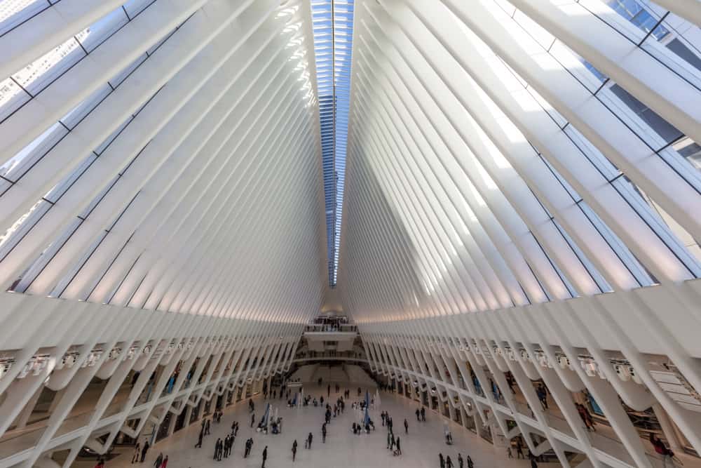 A view from the interior of the Occulus World Trade Center, a good spot to visit when trying to see New York in a day.