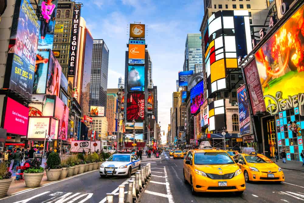 Busy Times Square is a great stop when you're trying to see New York in a day!