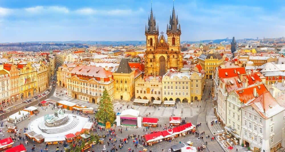 The Christmas Market during Prague in Winter