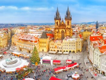 The Christmas Market during Prague in Winter