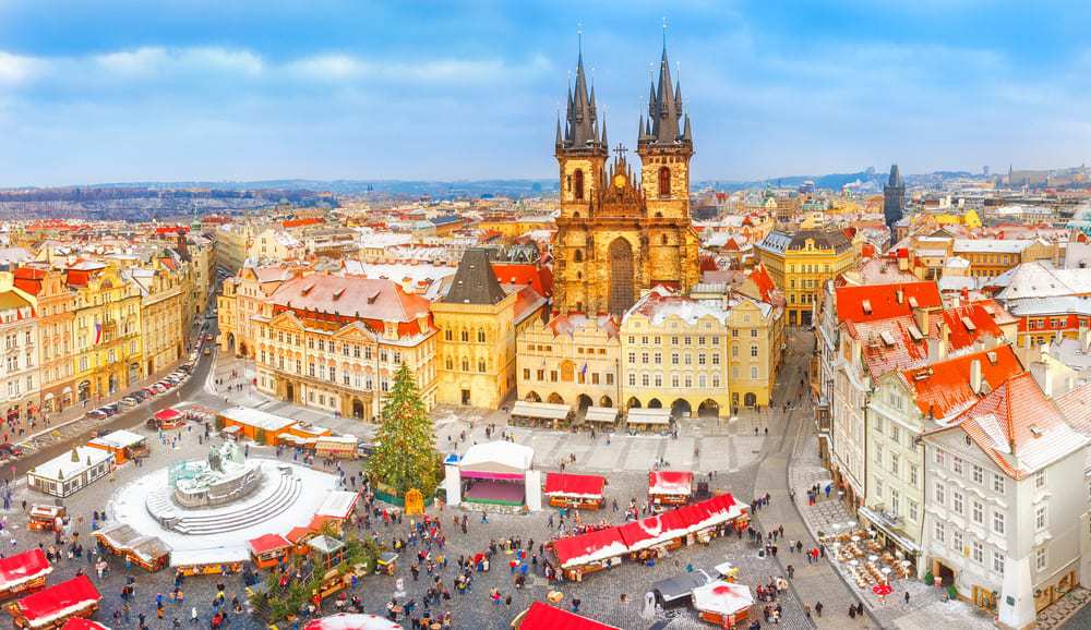 The Christmas Market during Prague in Winter
