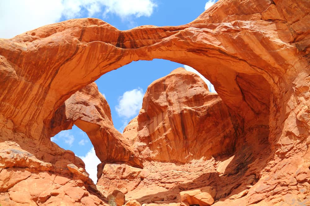 the famous double arch near Moab Utah