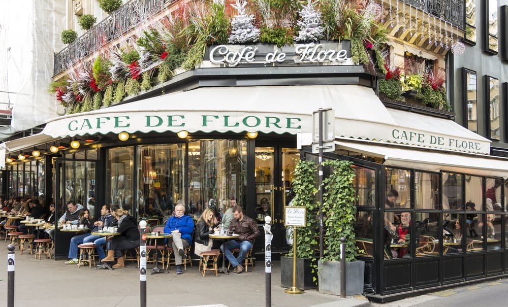 outside view of cafe de flor Parisian cafe