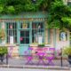 chairs in front of traditional Paris cafe