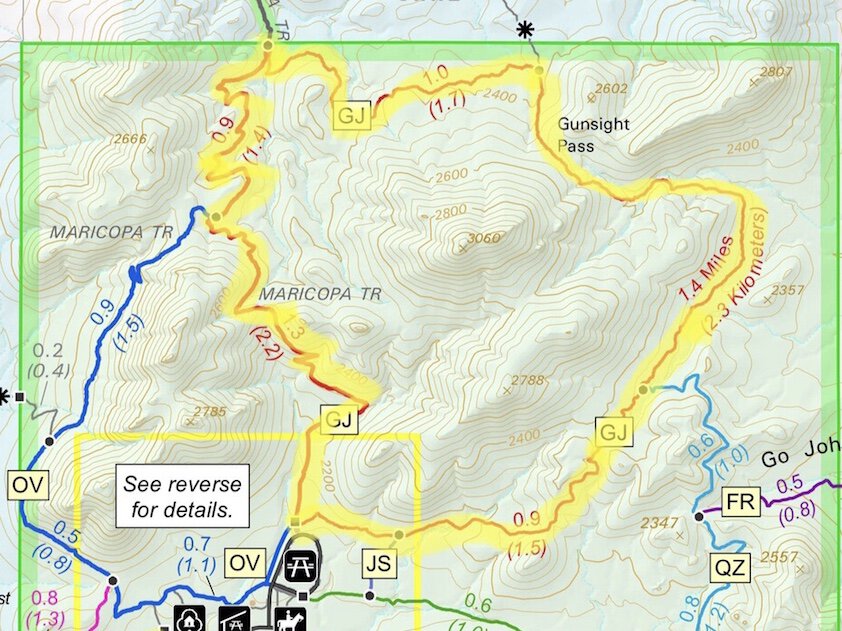 Go John trail map for one of the best hikes in Phoenix