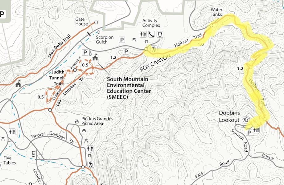Holbert trail map for one of the best hikes in Phoenix