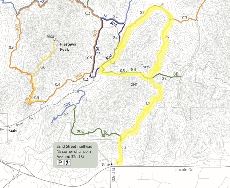 Quartz Ridge trail map for one of the best hikes in Phoenix