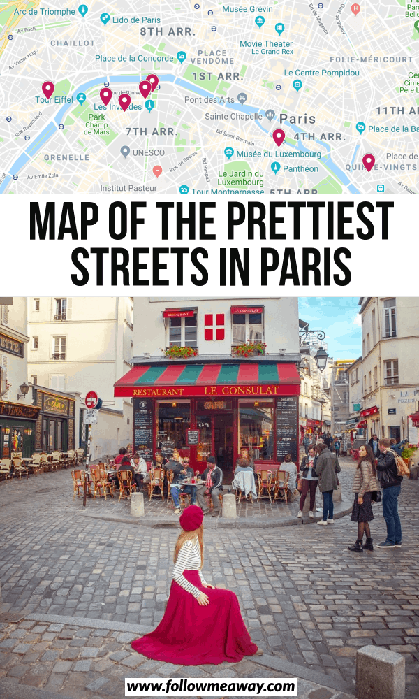 map of the prettiest streets in paris