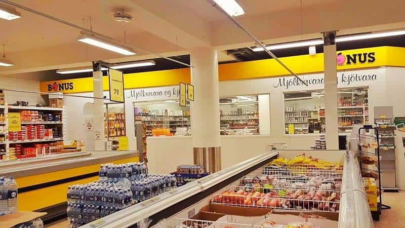 grocery prices in Iceland at Bonus supermarket 