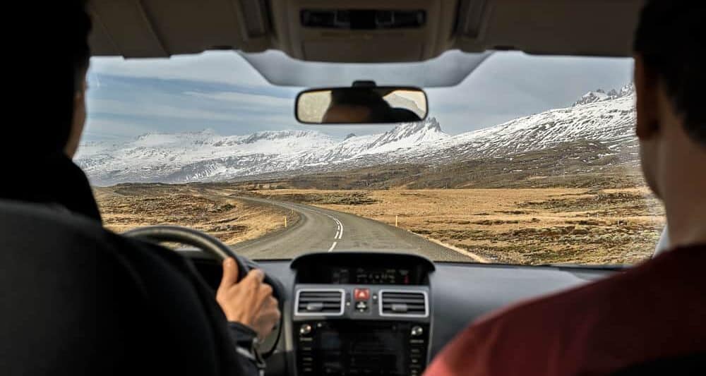 driving manual in an iceland car rental on the ring road