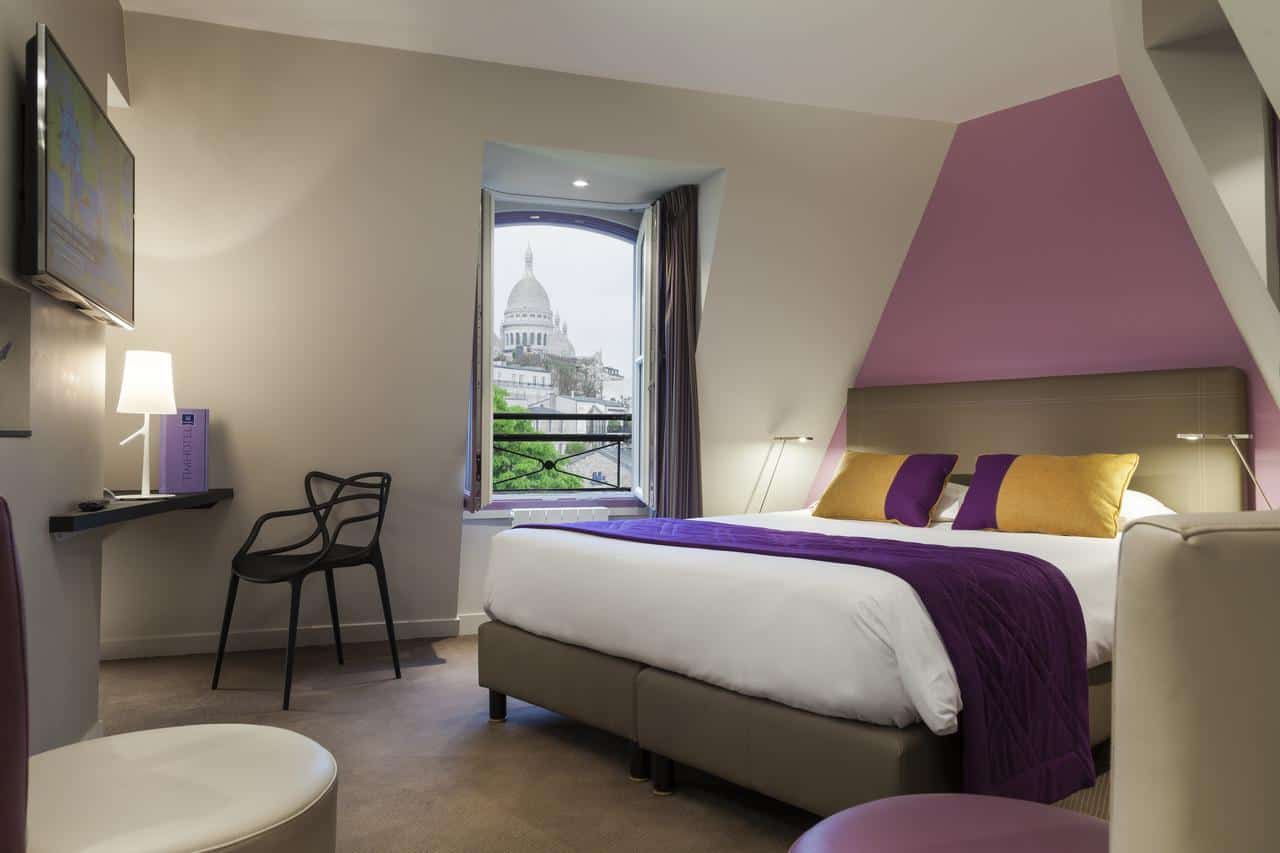 Wonderful view from affordable hotel in Paris of Montmartre