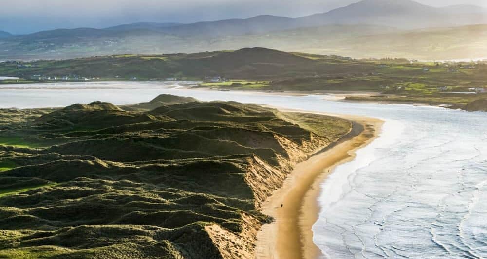 Five Finger strand beach in Ireland at sunset