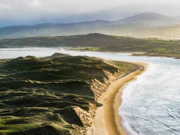 Five Finger strand beach in Ireland at sunset