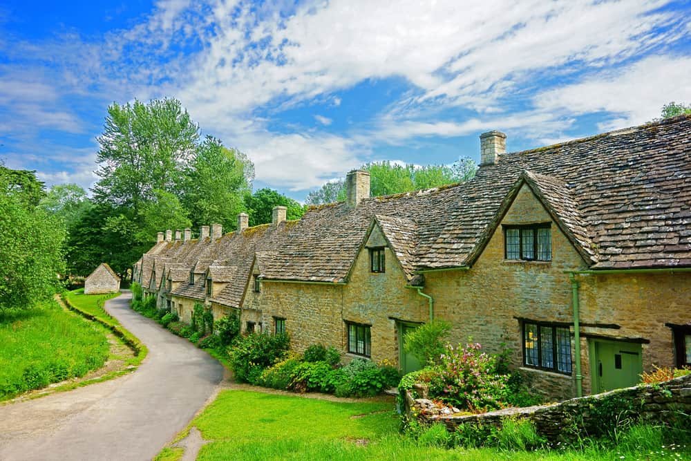 Bibury is known for its beautiful honey and yellow limestone buildings! 
