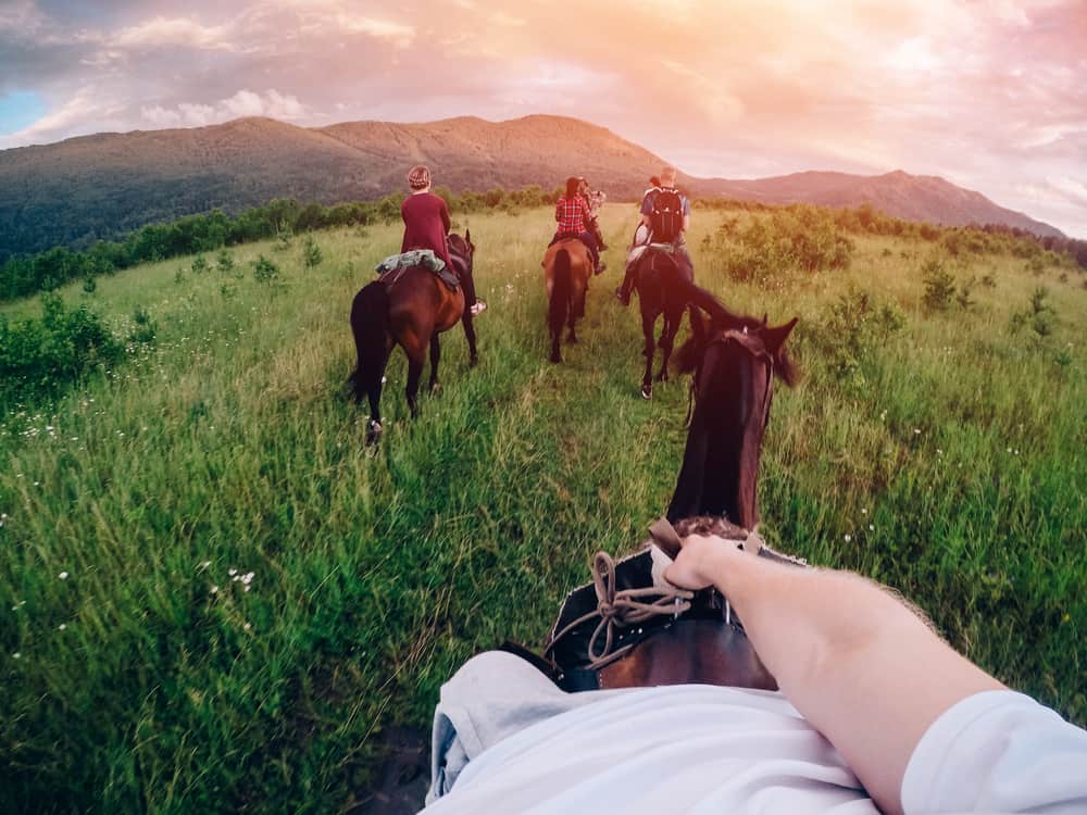 The GoPro alternative Polaroid Cube is great and portable for all adventures like horseback riding!
