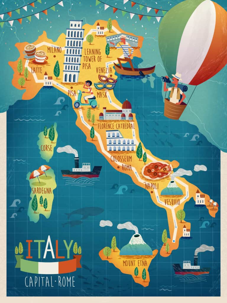 italy map road trip