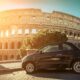 car rental in front of Rome