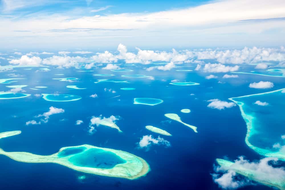 Photo of Aerial View of Several Maldives Islands