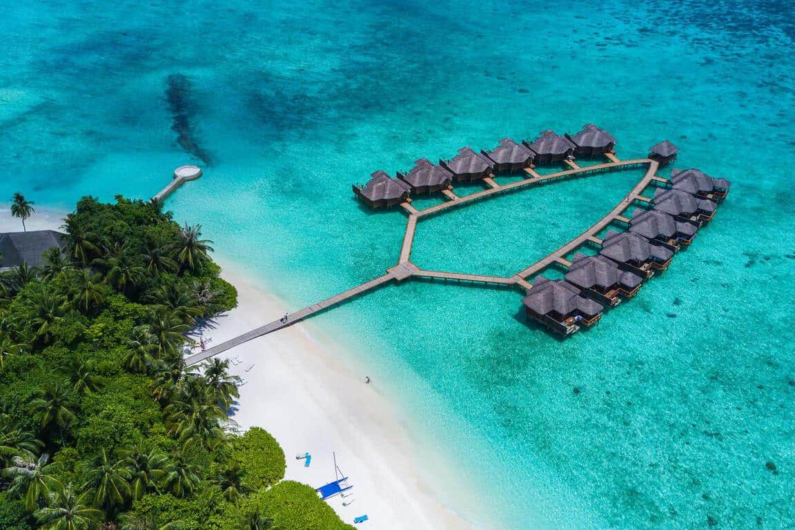 Stunning overwater bungalow in the Maldives