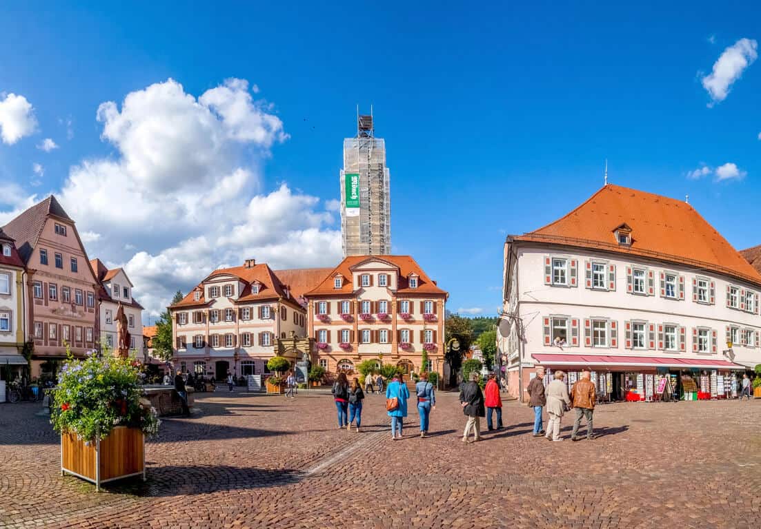 Market center in Bad Mergentheim on the Romantic Road Germany