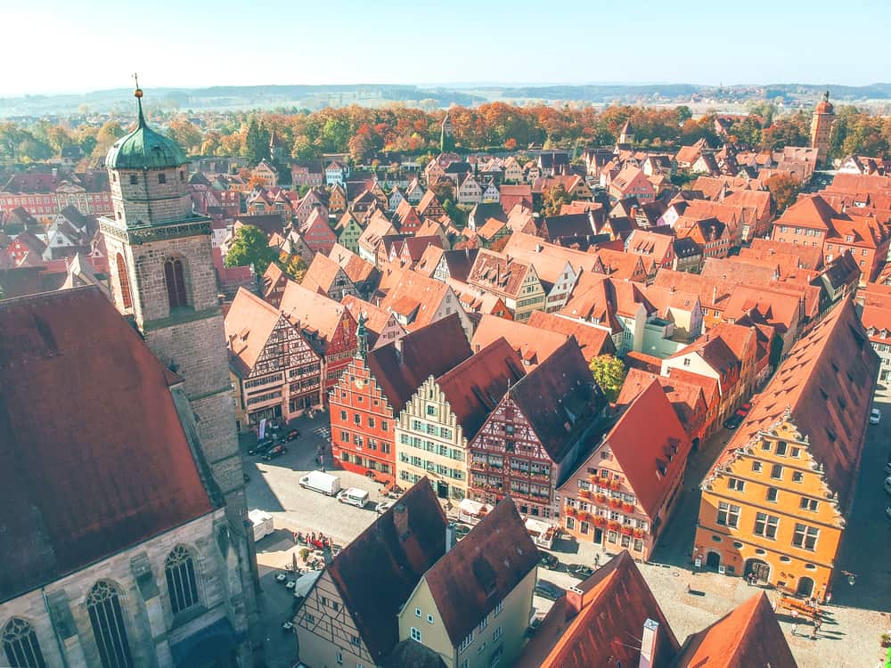 half-timbered houses in Dinkelsbuhl on the Romantic Road Germany