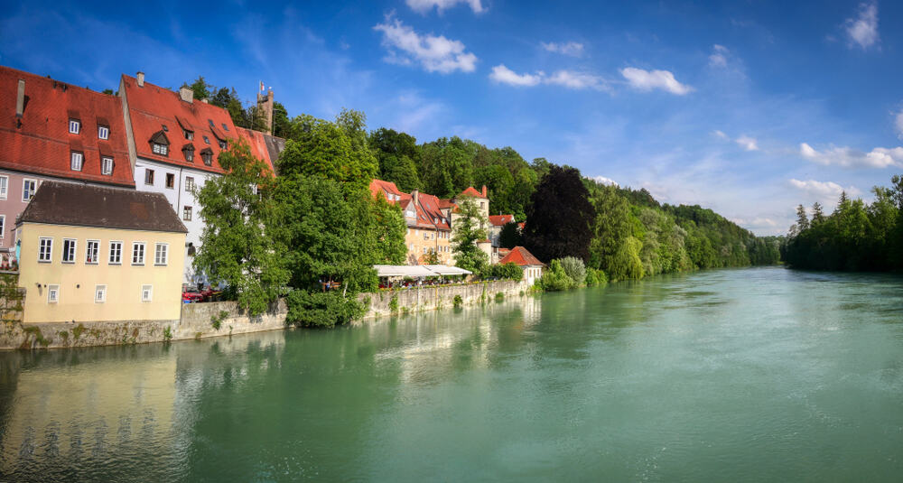 Landsberg am Lech on the Romantic Road Germany seen from the river