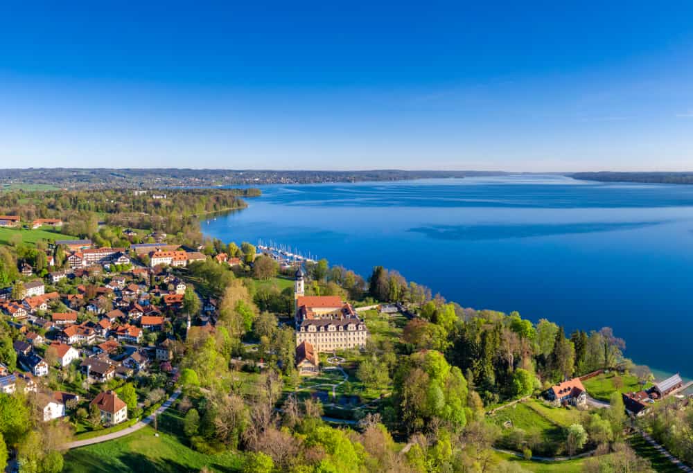 Pfaffenwinkel from the sky on the Romantic Road Germany